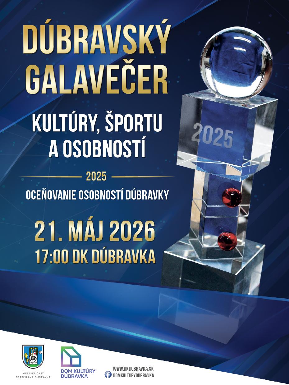 DÚBRAVSKÝ GALAVEČER KULTÚRY, ŠPORTU a OSOBNOSTÍ 2025